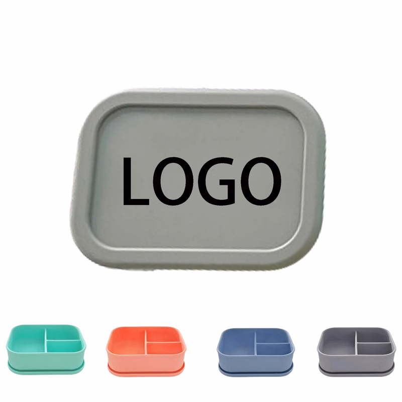 MOQ100 Custom Rectangle Silicone Lunch Box