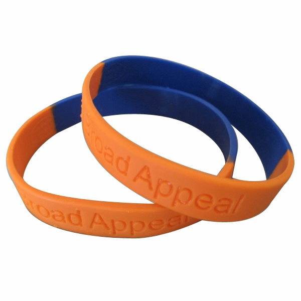 Segmented Embossed Silicone Wristbands