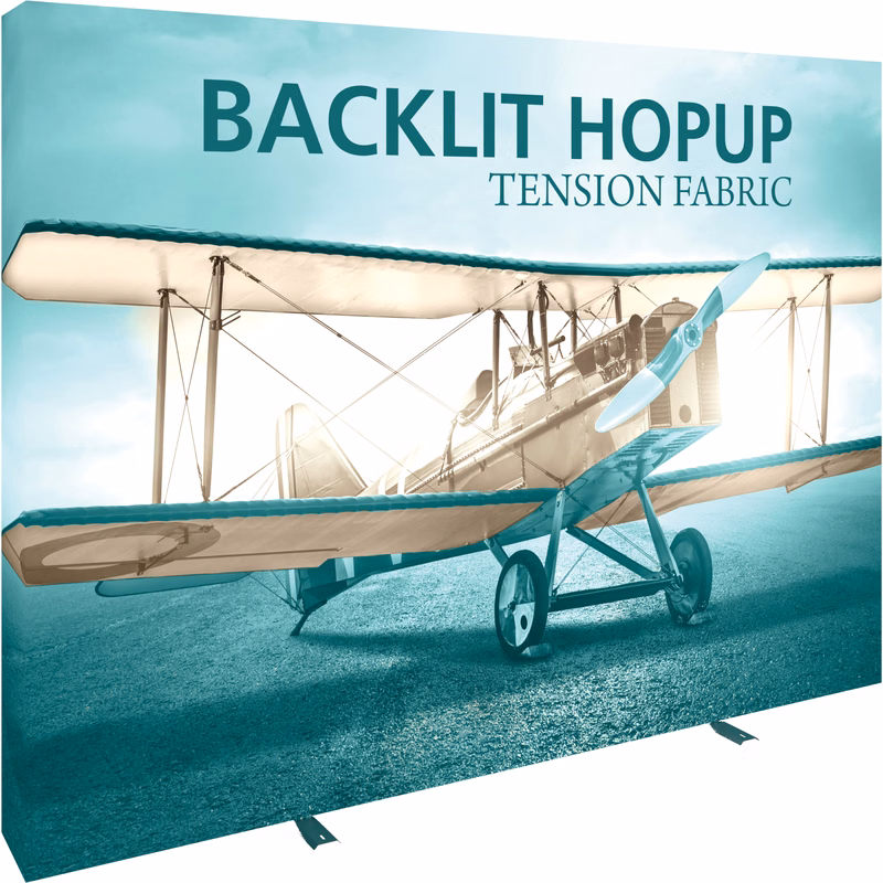 Hopup 10ft Backlit Straight Display & Tension Fabric Graphic