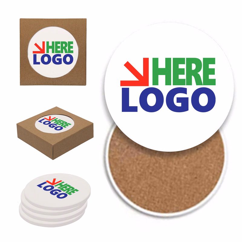 Absorbent Ceramic Stone Coaster 4" MOQ 10