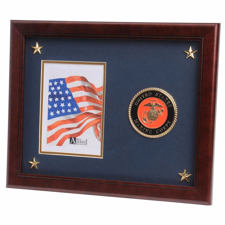 U.S. Marine Corps Medallion 5-Inch by 7-Inch Picture Frame with Stars