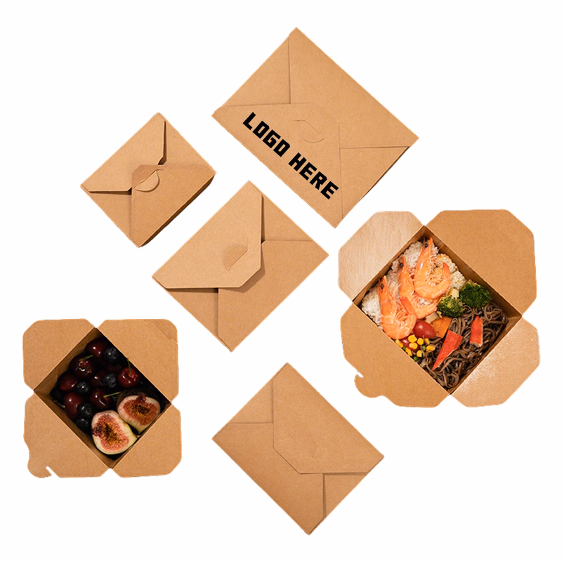 Disposable Food Packaging Box Cowhide Paper Box