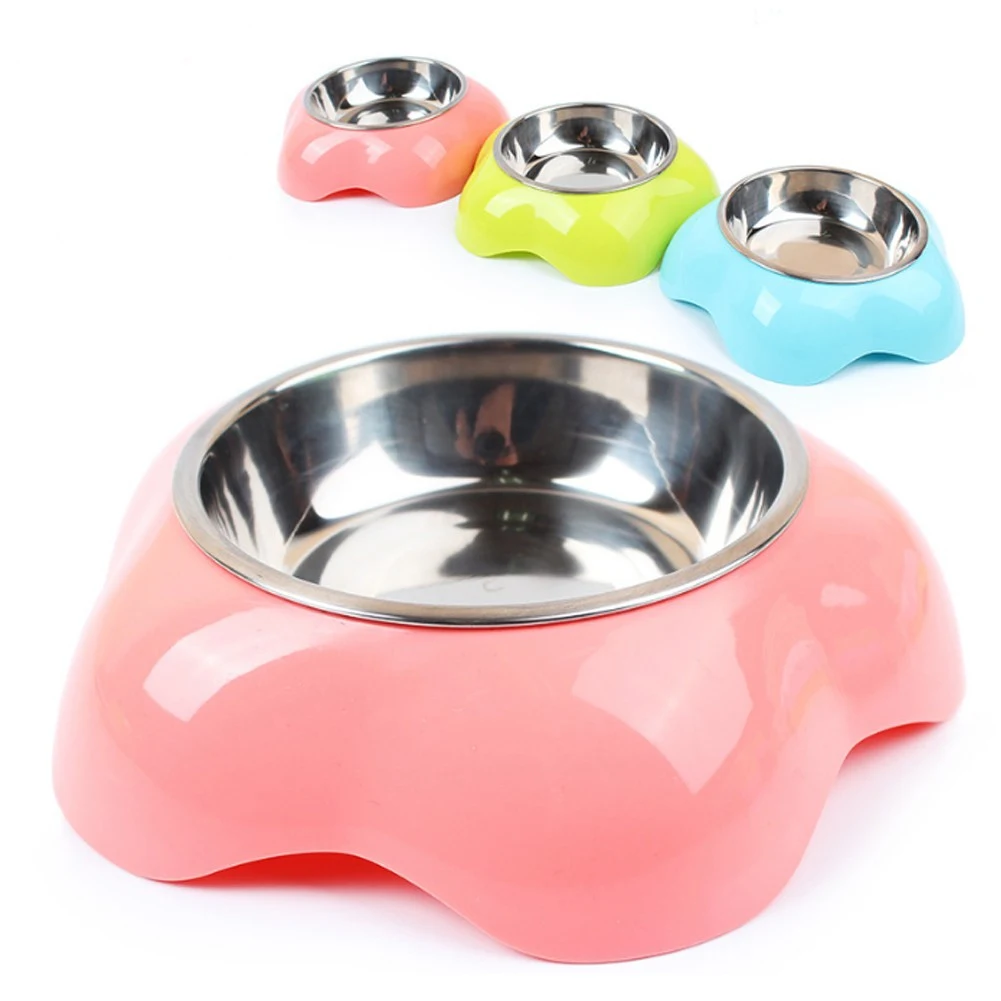 Flower Shape Pet Bowl With Stainless Steel Bowl 1