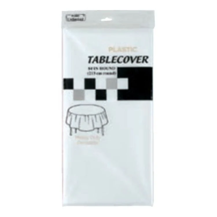 Round Table Covers - White 84" 1