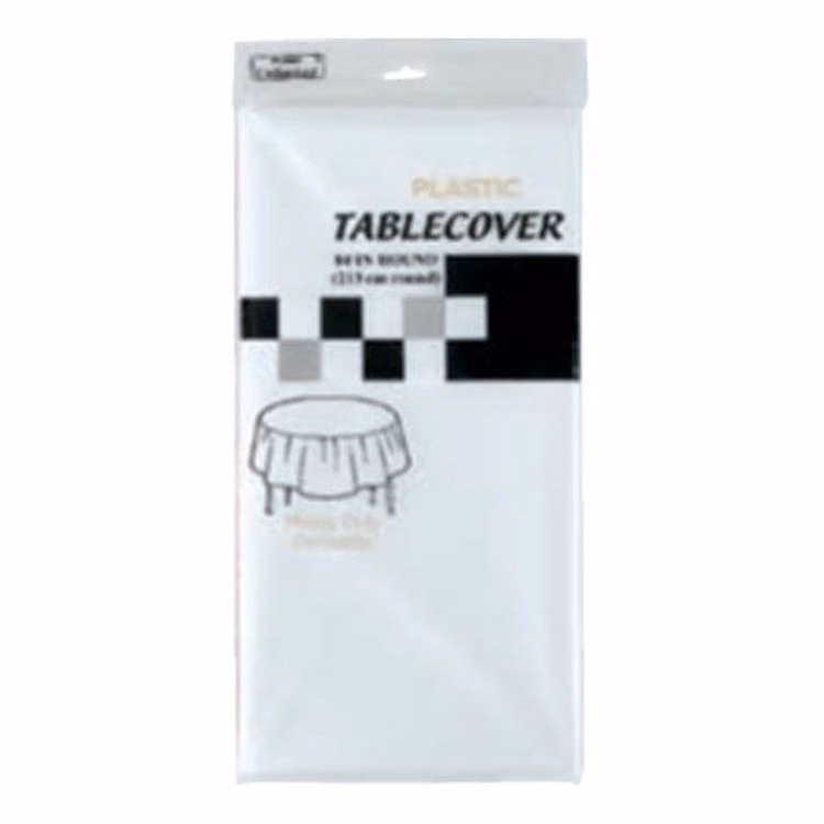 Round Table Covers - White 84"