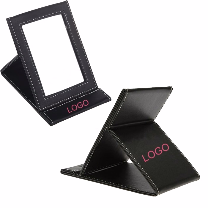 Foldable Square PU Leather Cosmetic Mirror