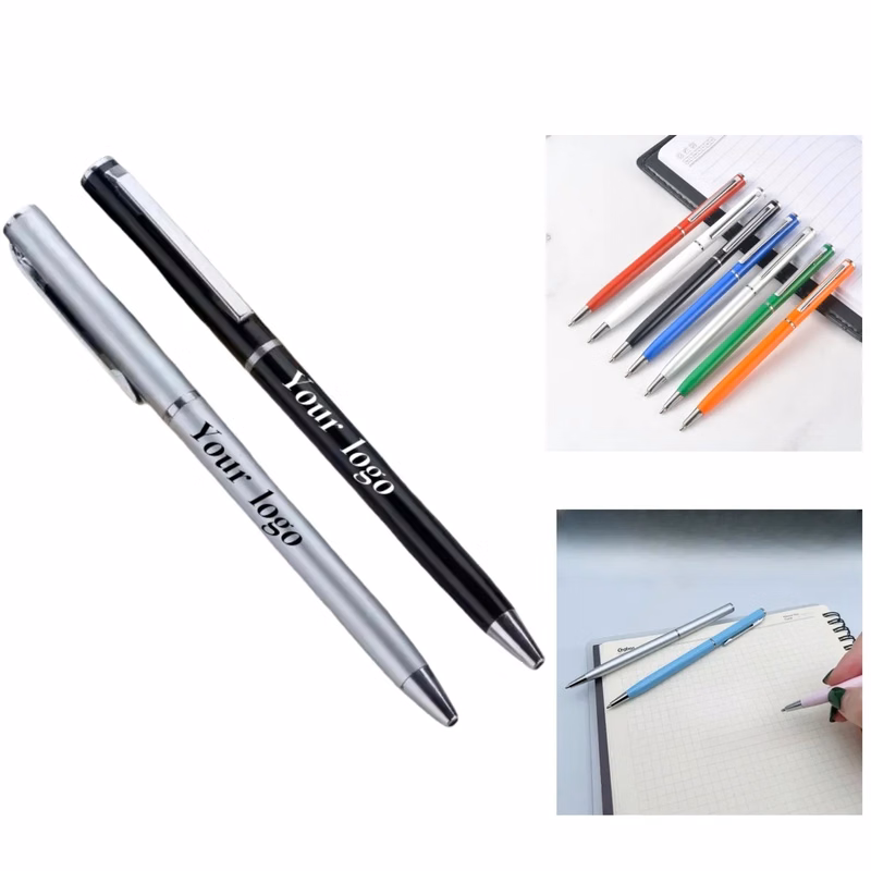 Metal slim ballpoint pen