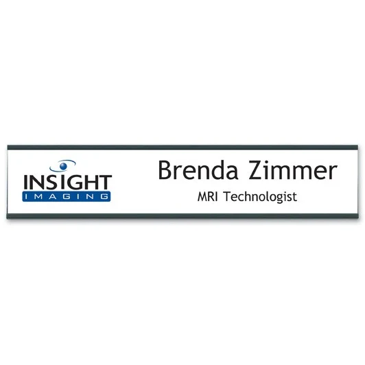 Full Color Nameplate w/Aluminum Holder - Wall (2"x10") 1