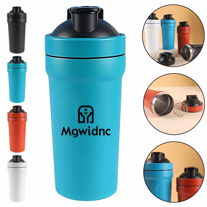 750ml Stainless Steel Protein Shaker Bottle with Mixing Ball