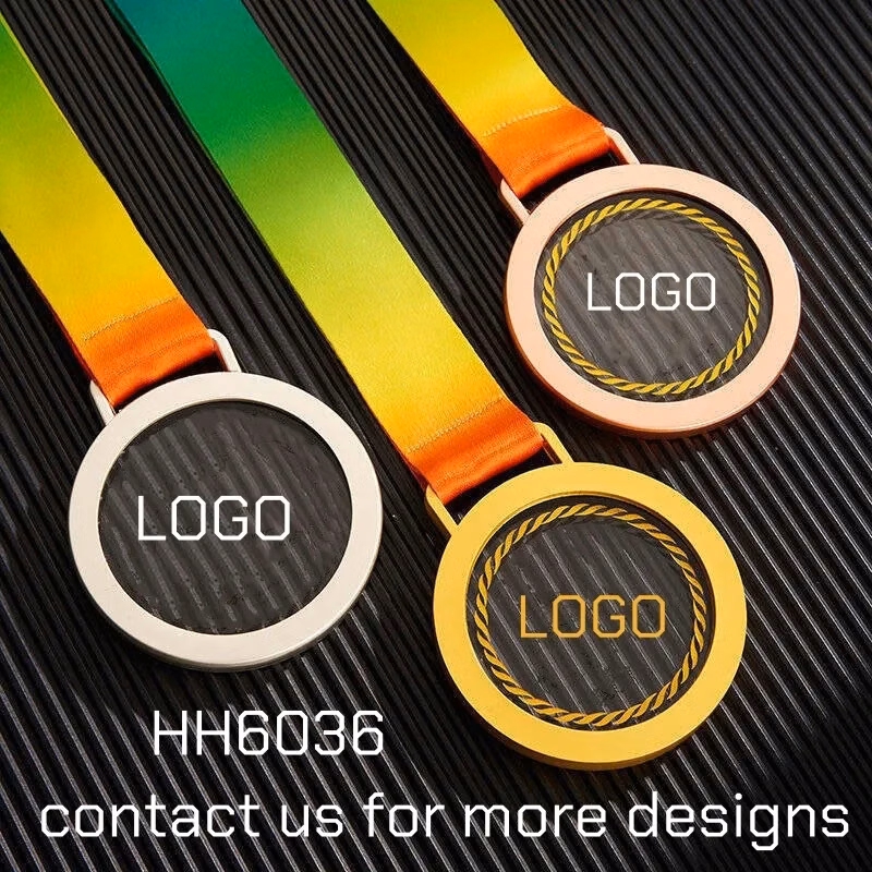 Metal Crystal Medals with Ribbon