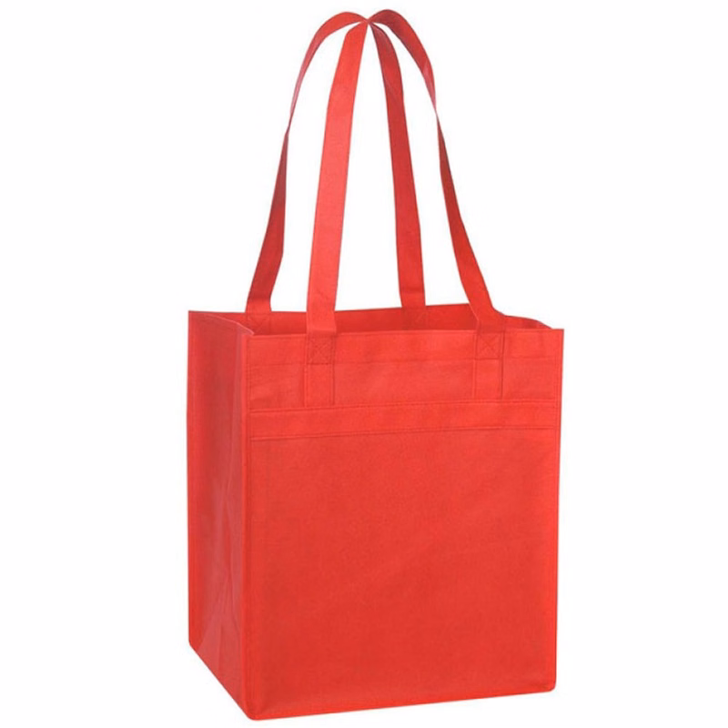 Non-Woven Totes - Flat Bottom Red