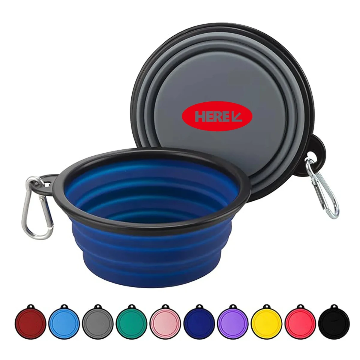 Foldable Food Dishes with Carabiner Clip 1