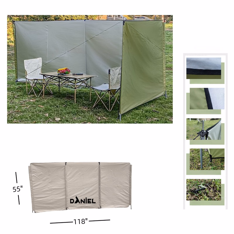 118" x 55" Outdoor Wind Protection 3 Panel Design