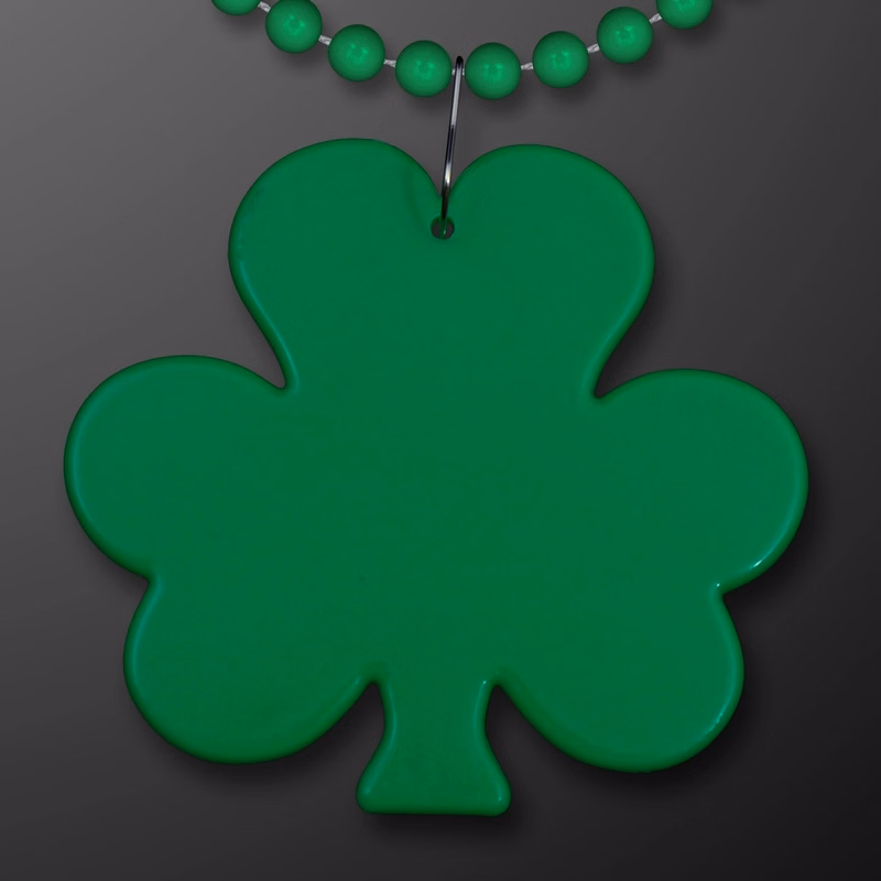 Jumbo Shamrock Medallion St. Pat's Bead Necklace