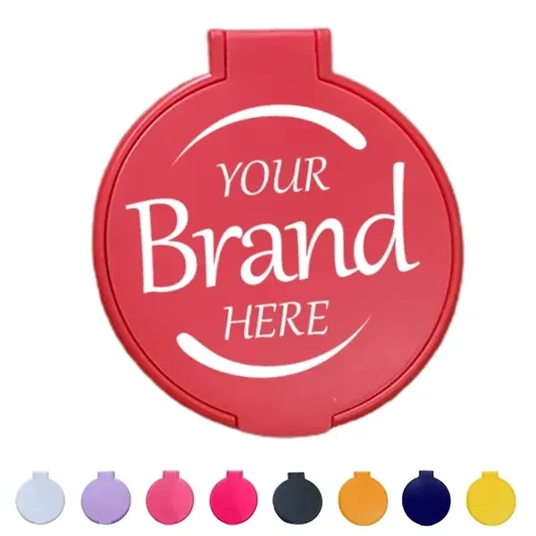 Custom 2.76" ABS Folding Round Mirror — Corporate Cosmetics & Travel Promo 1