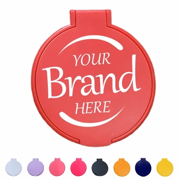 Custom 2.76" ABS Folding Round Mirror — Corporate Cosmetics & Travel Promo