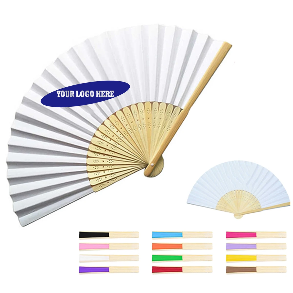 Bamboo Cloth Folding Hand Fan 1
