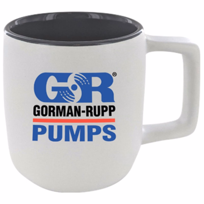 14 oz Spartan White Silk Matte Out Dark Grey In Ceramic Coffee Mug