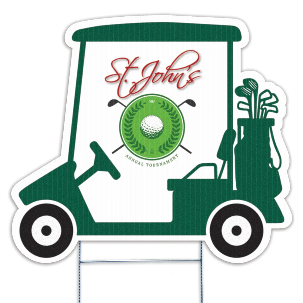 Golf Cart Yard Sign, Full Color 1