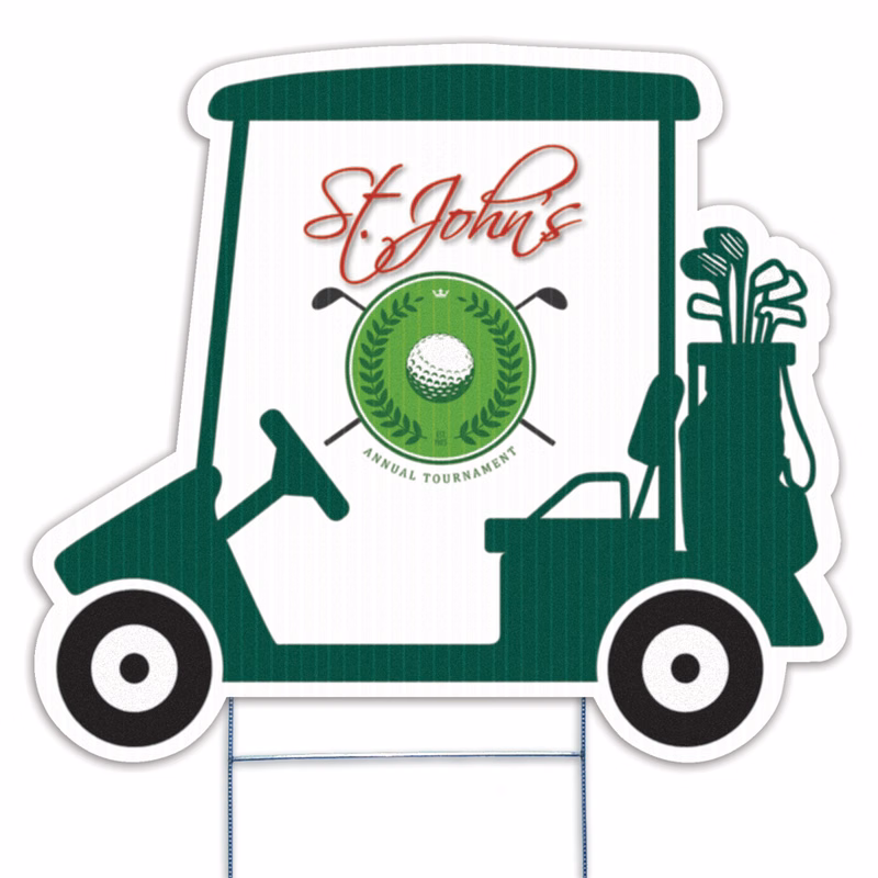 Golf Cart Yard Sign, Full Color