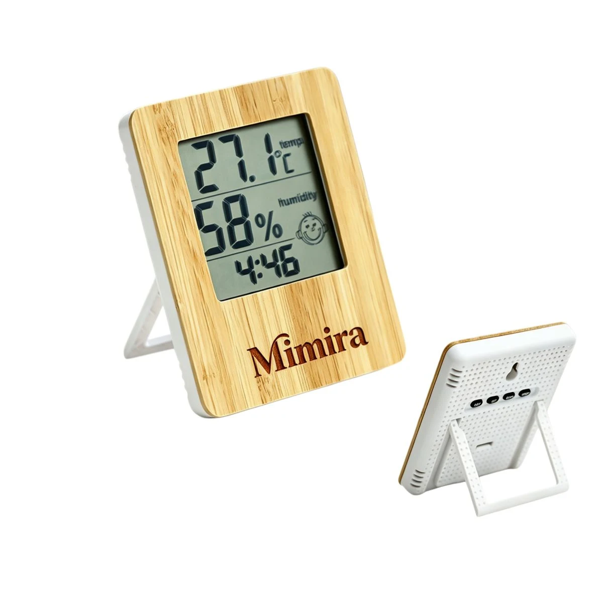 Bamboo Frame Digital Thermometer Hygrometer 1