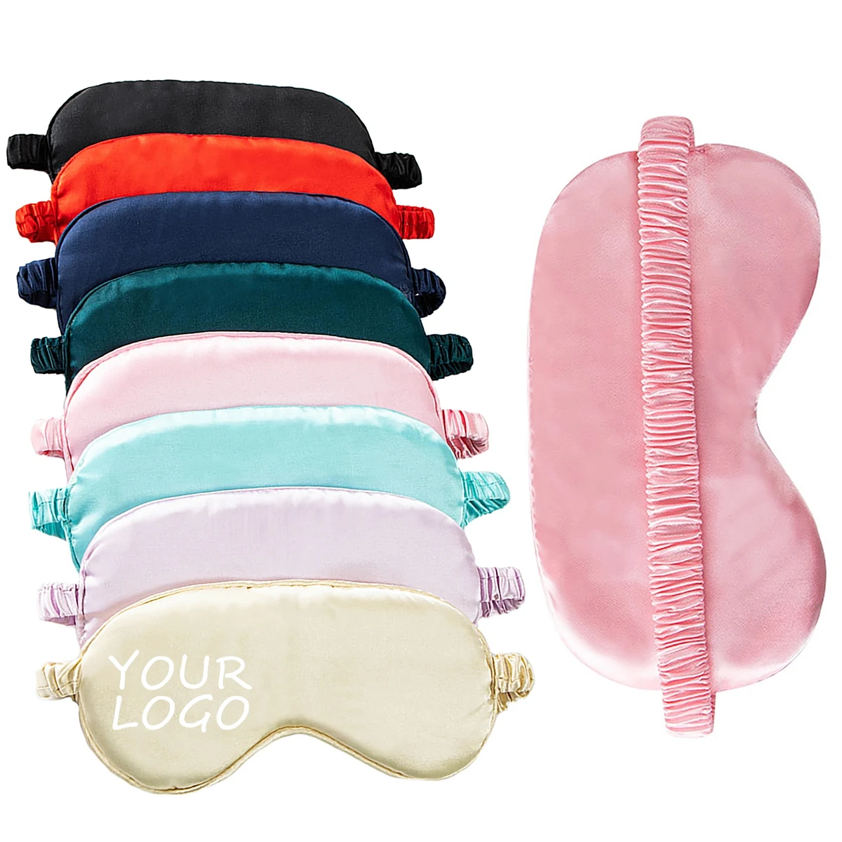 MOQ 50pcs Travel Soft Imitated Silk Fabric Sleep Eye Mask 1
