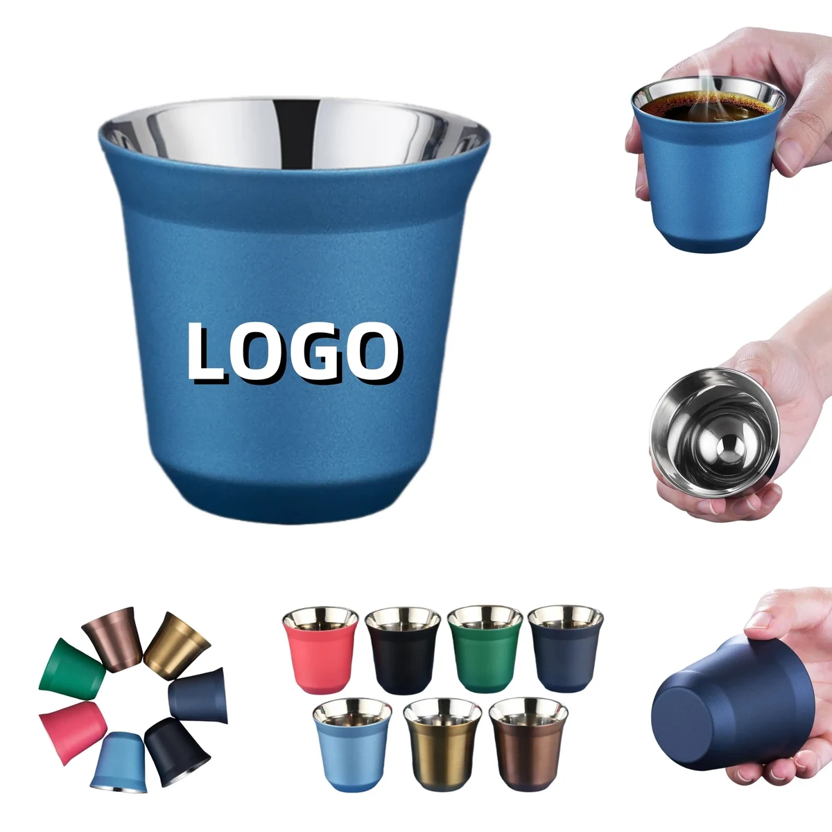 5oz 304 Stainless Steel Double-Layer Coffee Cup 1