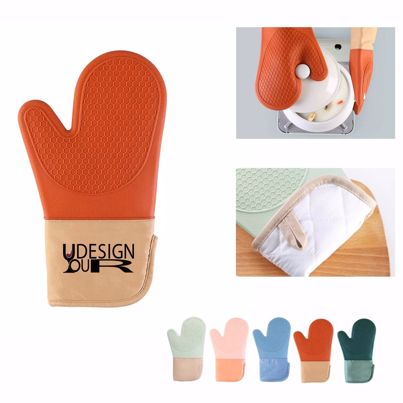Thickened Lengthened Silicone Oven Mitt MOQ 10pcs