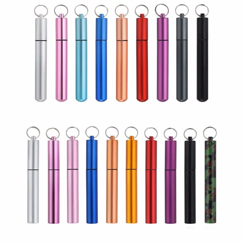 Telescopic Stainless Steel Straw Set with Case and Cleaning