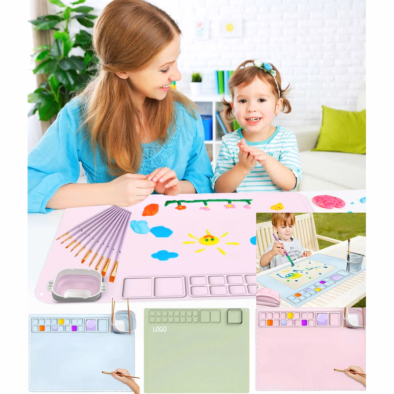 Silicone Painting Mat with Ruler