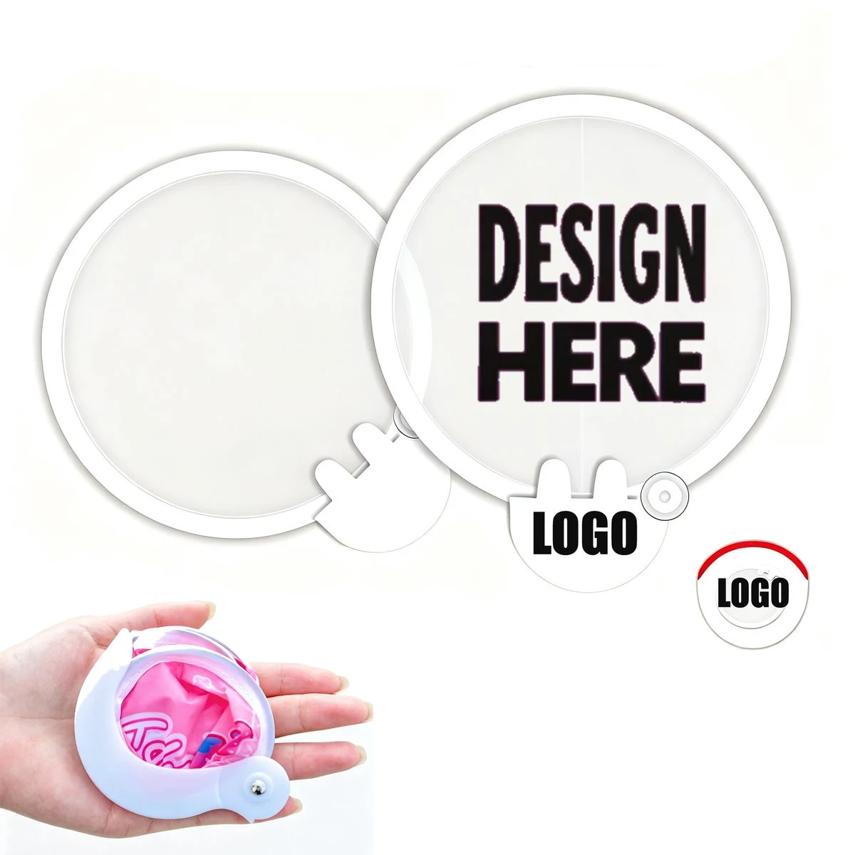 Foldable Polyester Fan with Carry Pouch 1