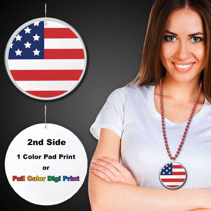 American Flag Plastic Medallions 2 1/2"
