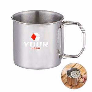 High Grade 500ml Foldable Handle Stainless Steel Cup