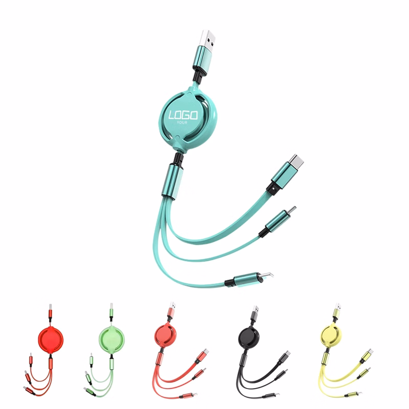 Portable USB  1 for 3  Telescopic  Charging Cable
