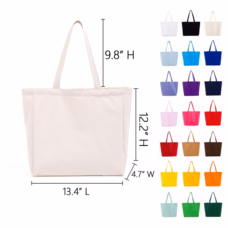 12oz Natural Cotton Canvas Tote Bag