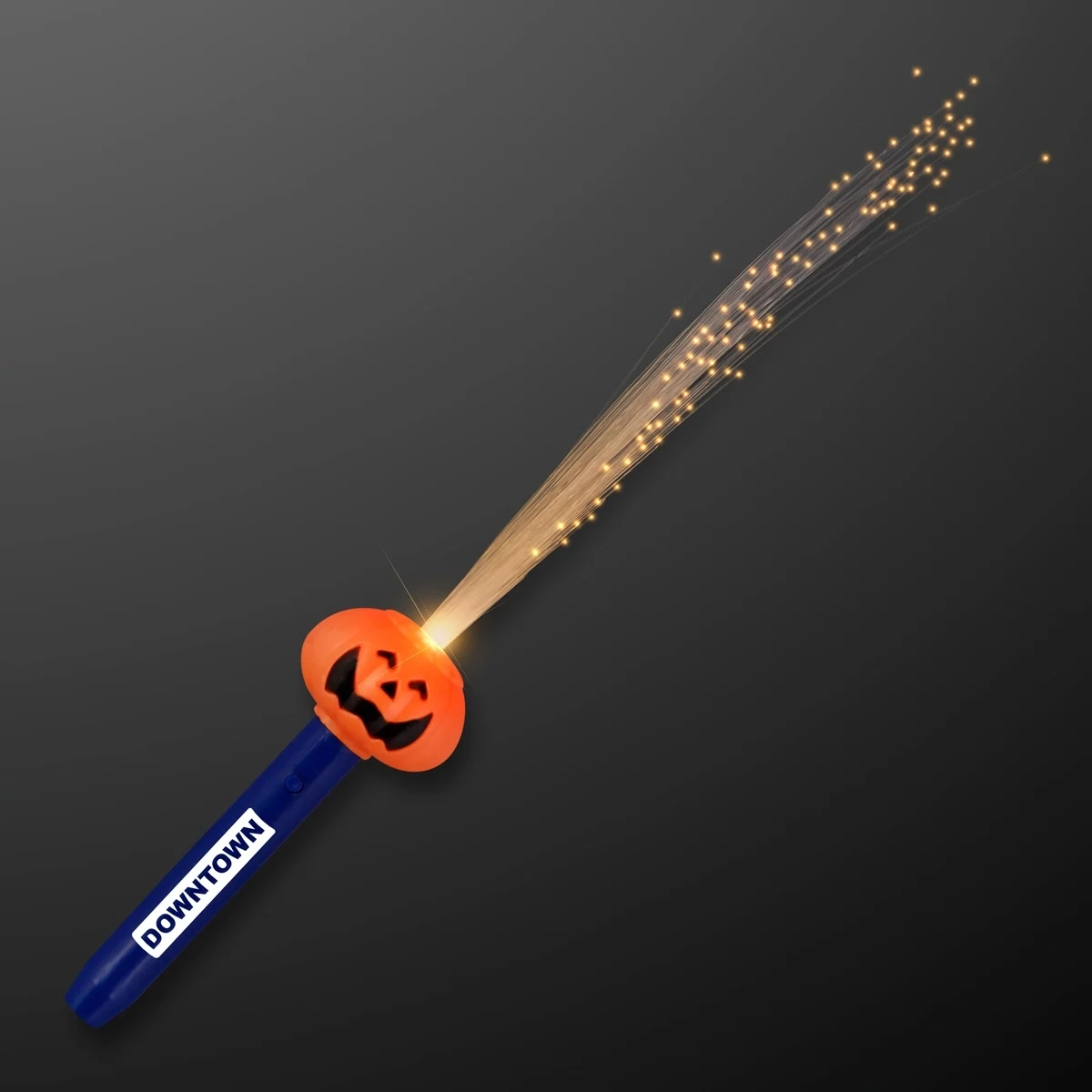 Pumpkin face fiber optic LED wands 1