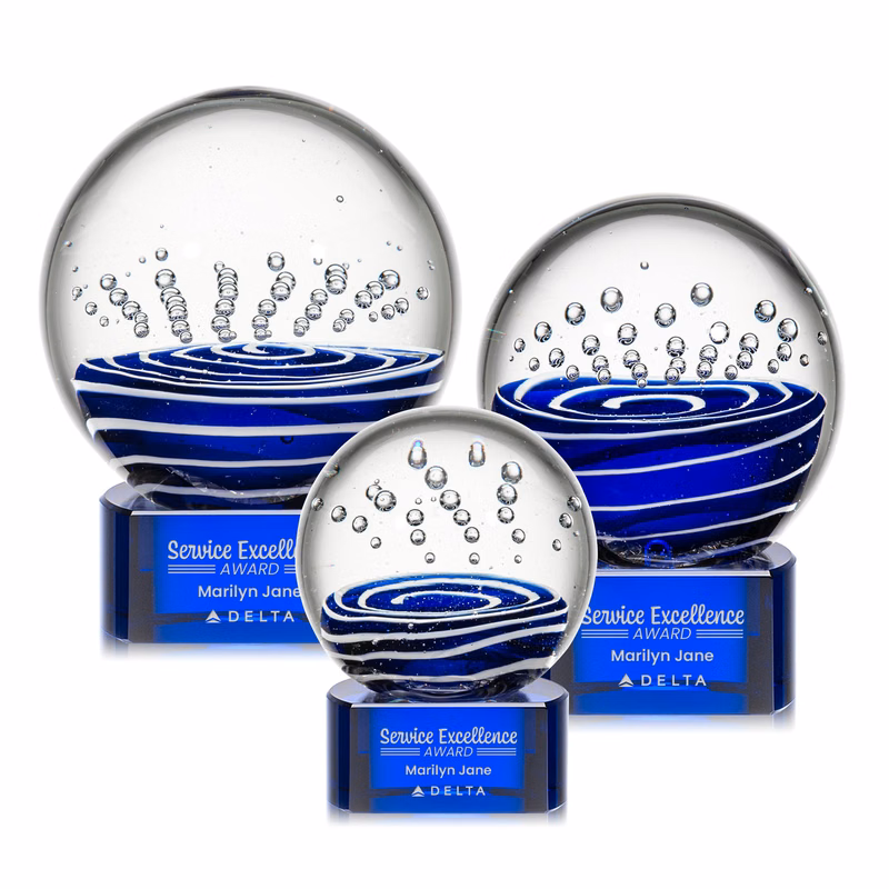 Tranquility Award on Paragon Base - Blue