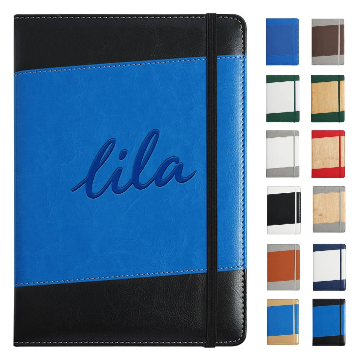 A5 PU Patchwork Business Notebook w/ Strap 1