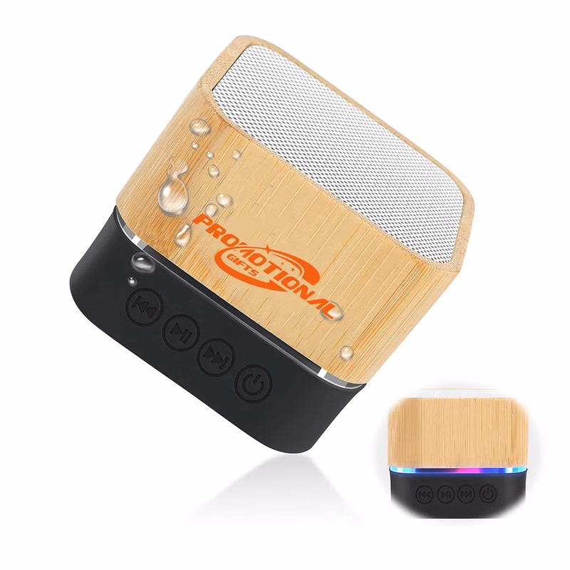 Custom Bamboo Wireless Light-Up Speaker