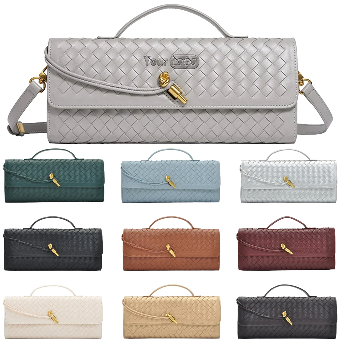 Pu Fashion Woven Hand-Held Diagonal Cross Bag 1
