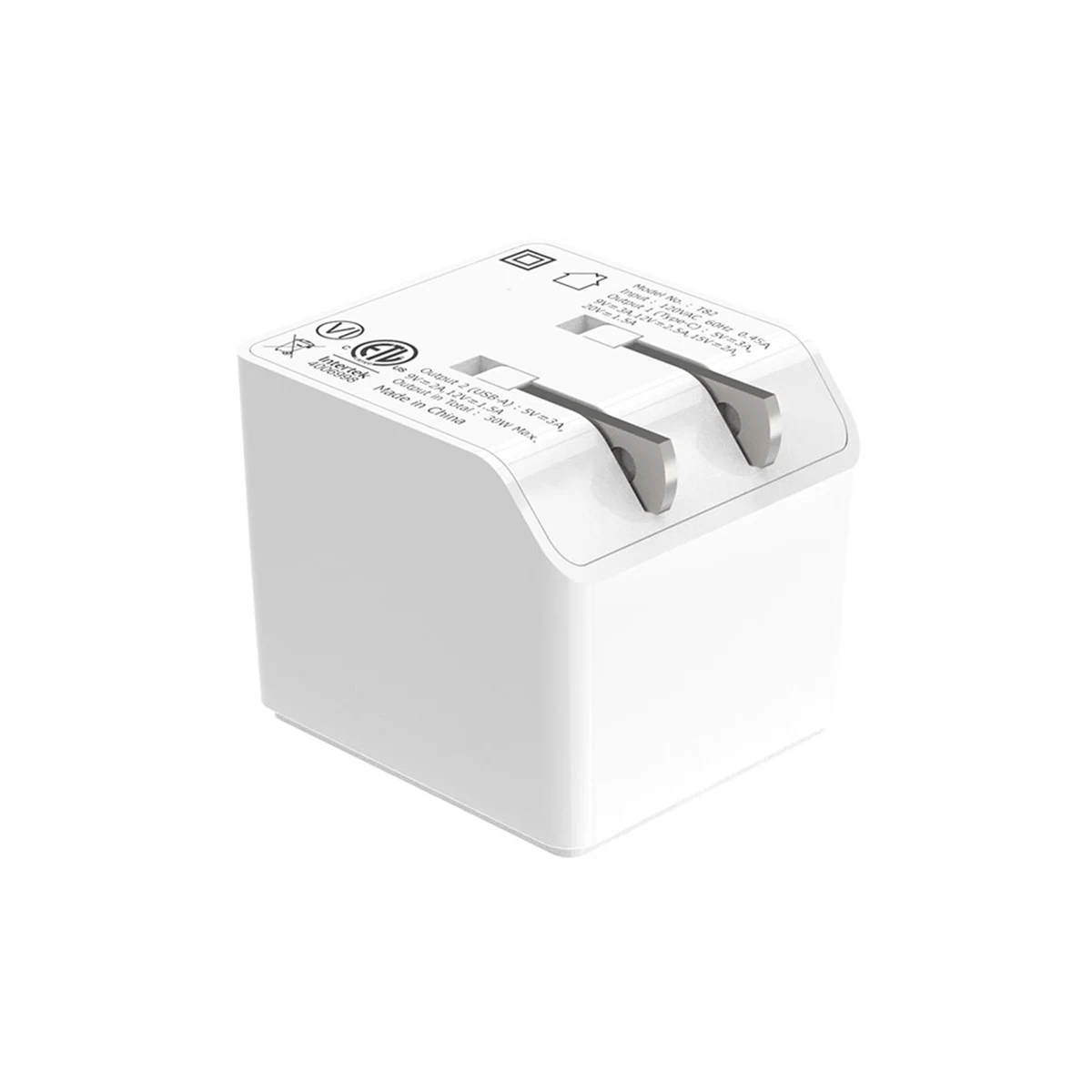 Dual Port Foldable Plug Quick Charger - PD 30W + QC3.0 1