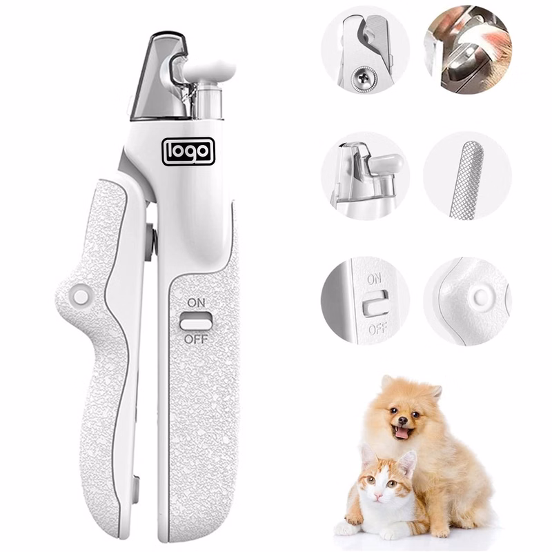 Led Dog Clippers With Nail Collect Box