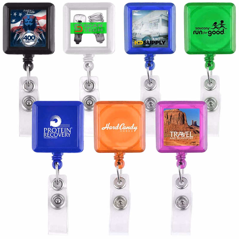 Square-Shaped Retractable Badge Holder