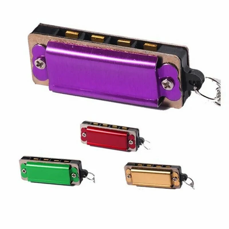 4 Holes C Key Mini Harmonica Necklace 1