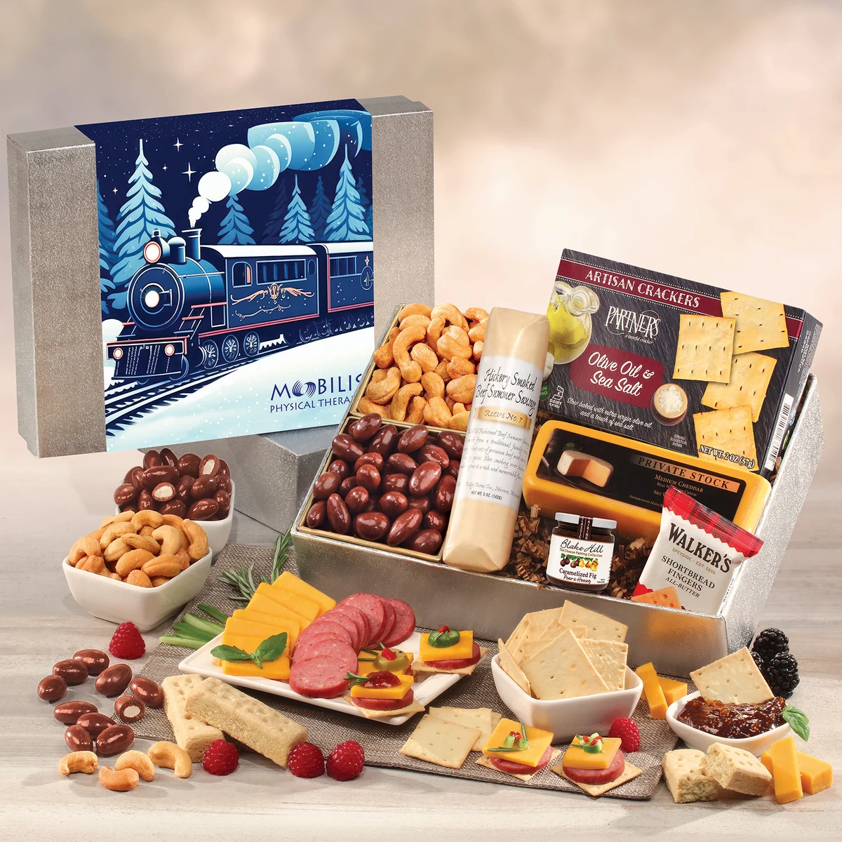 Snacking Smorgasbord with Holiday Train Sleeve 1