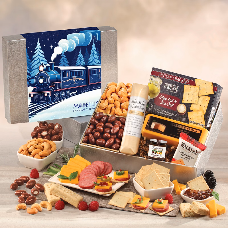 Snacking Smorgasbord with Holiday Train Sleeve
