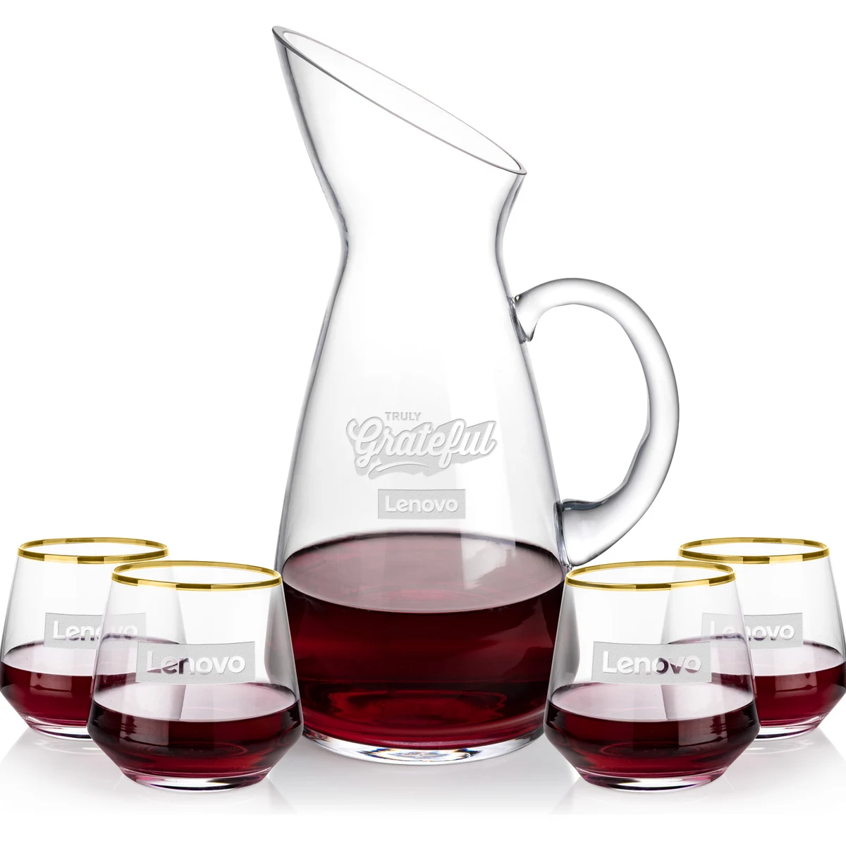 Taroni Carafe & Tucson Gold Stemless Wine 1