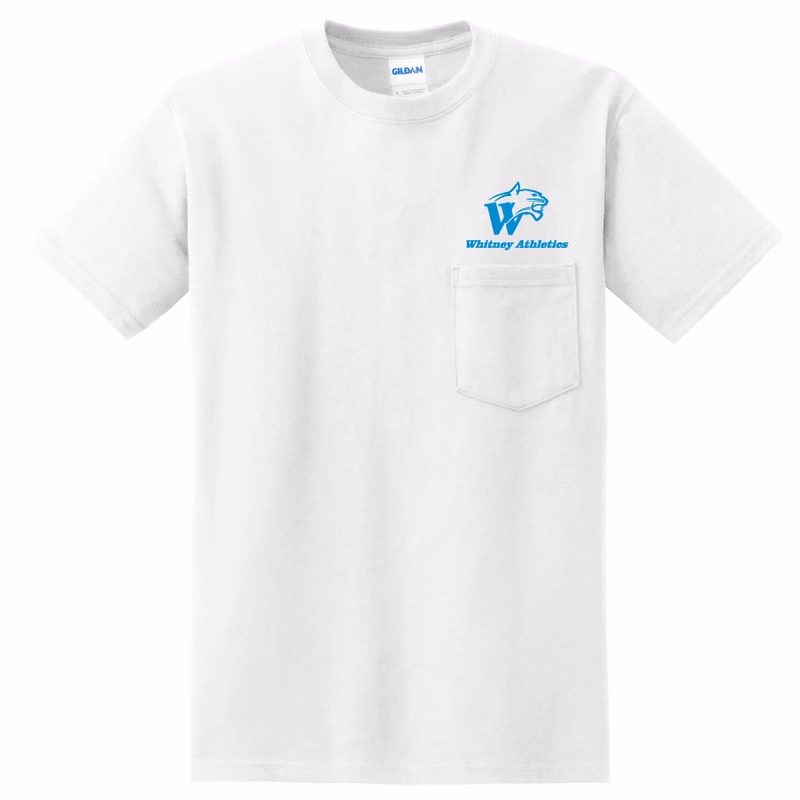 White Medium Weight Poly-Cotton Pocket Tee