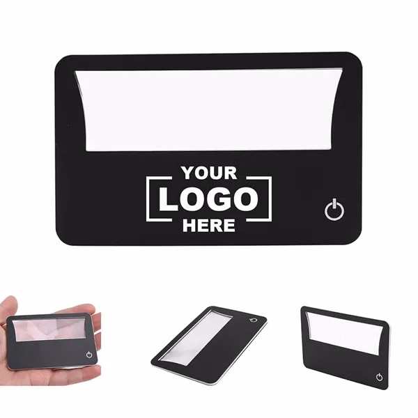 Custom Credit Card Magnifying Glass with LED Light — Compact Wallet Flashlight