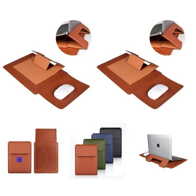 Laptop Sleeve with Stand and Mouse Pad Pu Leather 1